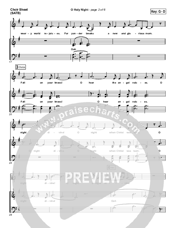 O Holy Night Choir Sheet (SATB) (Gateway Worship / Rebecca Hart)