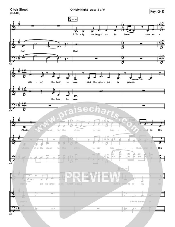 O Holy Night Choir Sheet (SATB) (Gateway Worship / Rebecca Hart)