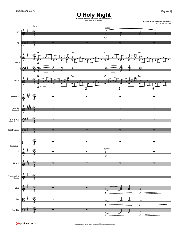 O Holy Night Conductor's Score (Gateway Worship / Rebecca Hart)