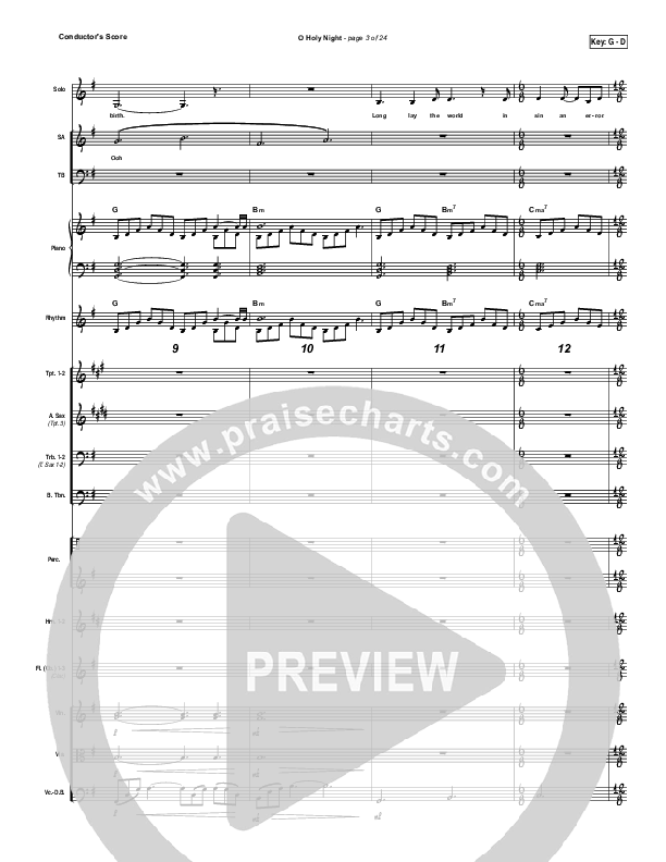 O Holy Night Conductor's Score (Gateway Worship / Rebecca Hart)