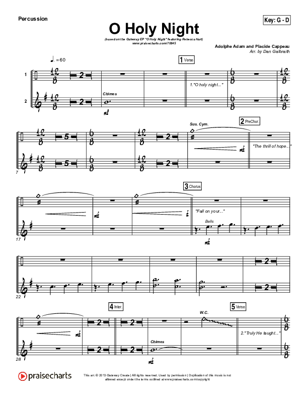 O Holy Night Percussion (Gateway Worship / Rebecca Hart)
