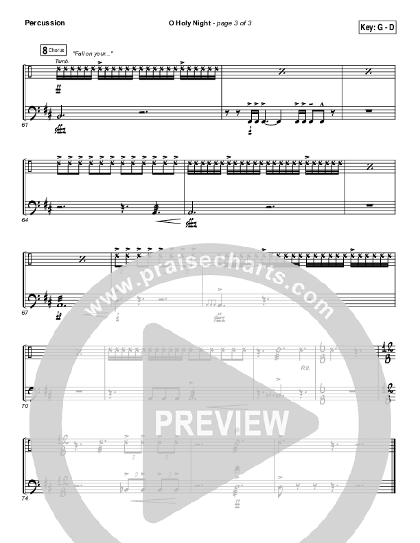 O Holy Night Percussion (Gateway Worship / Rebecca Hart)