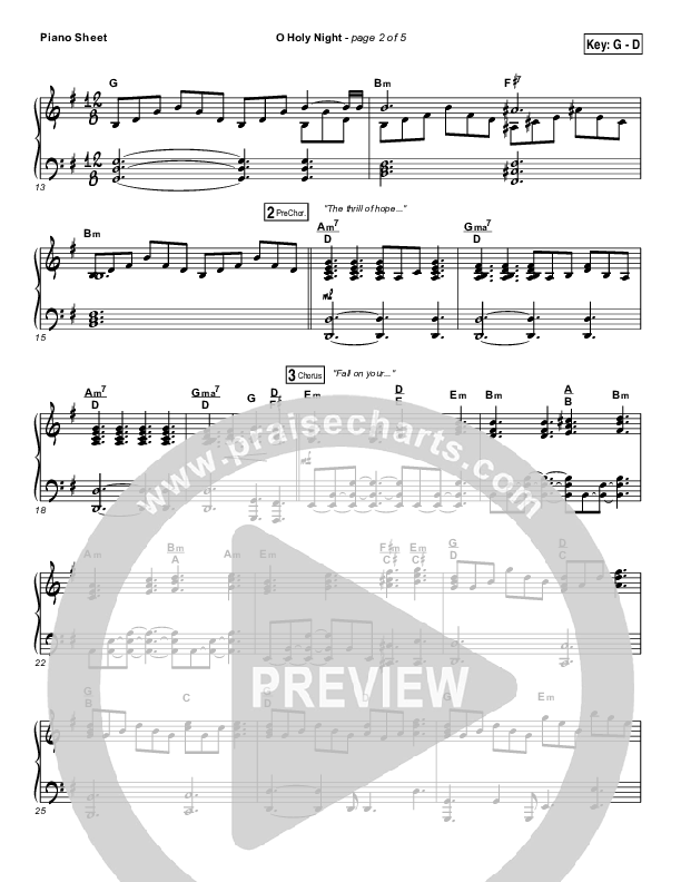 O Holy Night Piano Sheet (Gateway Worship / Rebecca Hart)