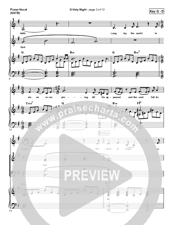 O Holy Night Piano/Vocal Pack (Gateway Worship / Rebecca Hart)