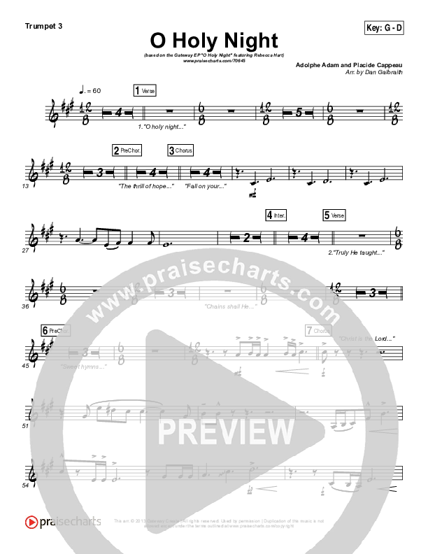 O Holy Night Trumpet 1,2 (Gateway Worship / Rebecca Hart)