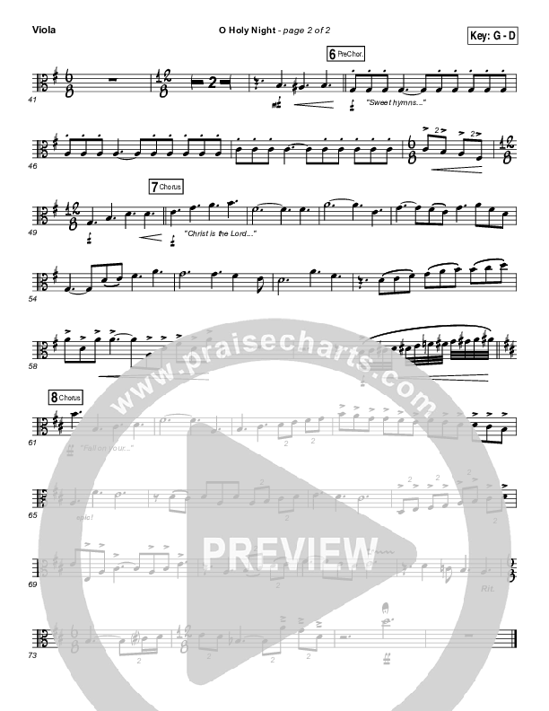 O Holy Night Viola (Gateway Worship / Rebecca Hart)