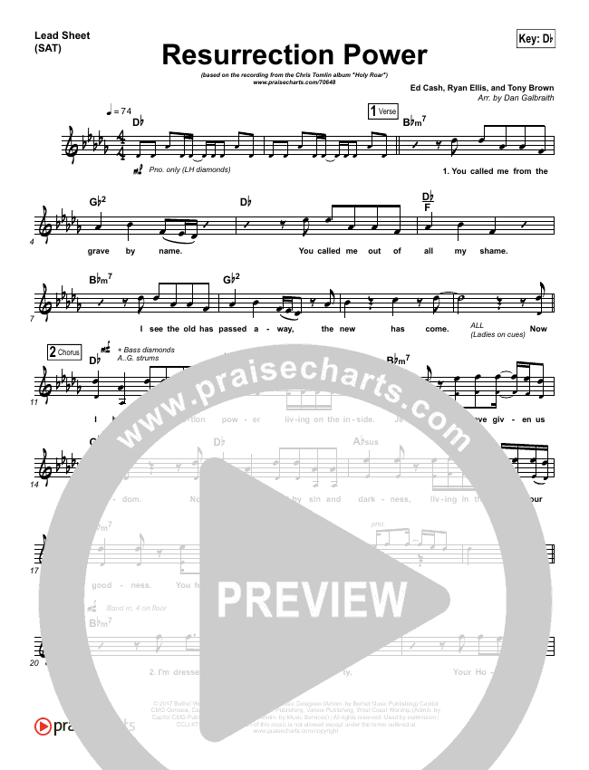 Resurrection Power Sheet Music Chris Tomlin Praisecharts Resurrection power keyboard by chris tomlin. resurrection power sheet music chris