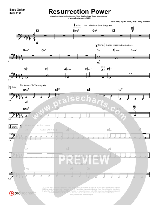 Resurrection Power Bass Guitar (Chris Tomlin)