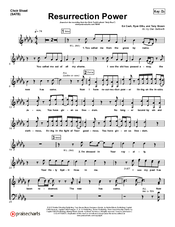 Resurrection Power Choir Vocals (SATB) (Chris Tomlin)