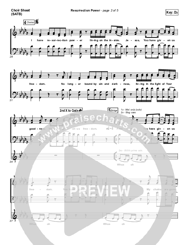 Resurrection Power Choir Sheet (SATB) (Chris Tomlin)