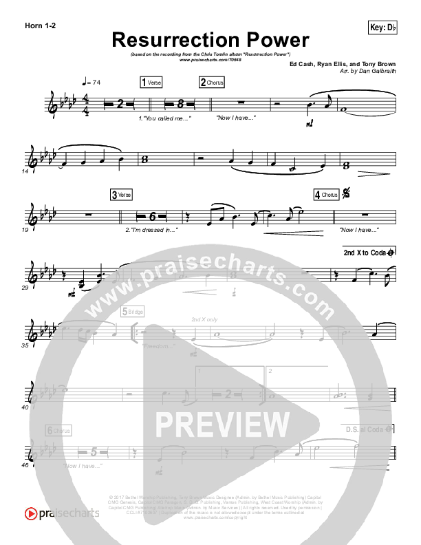 Resurrection Power French Horn 1/2 (Chris Tomlin)