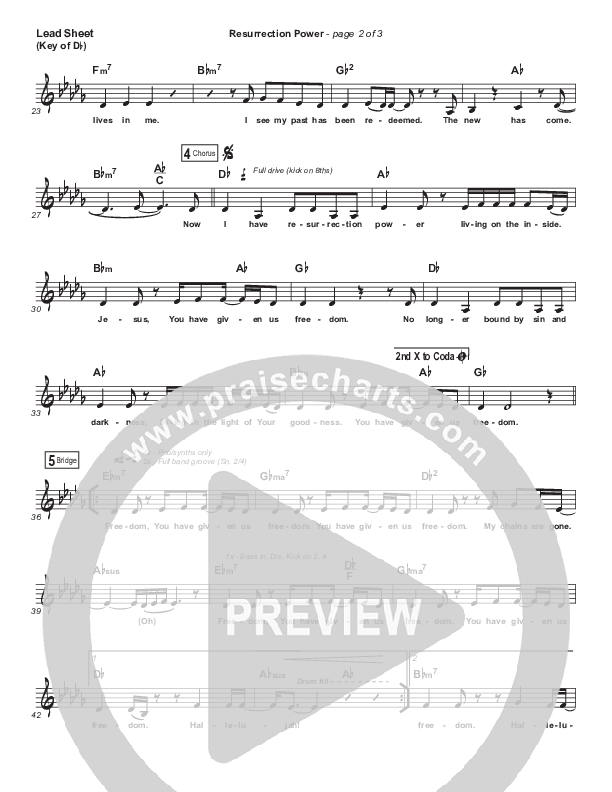 Resurrection Power Lead Sheet (Melody) (Chris Tomlin)
