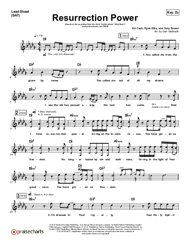 Resurrection Power Lead Sheet (SAT) (Chris Tomlin)