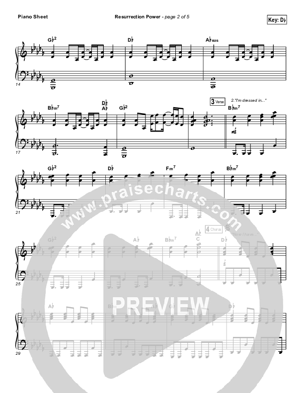 Resurrection Power Piano Sheet (Chris Tomlin)