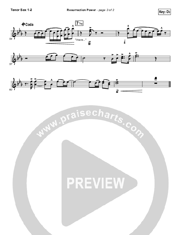 Resurrection Power Tenor Sax 1/2 (Chris Tomlin)