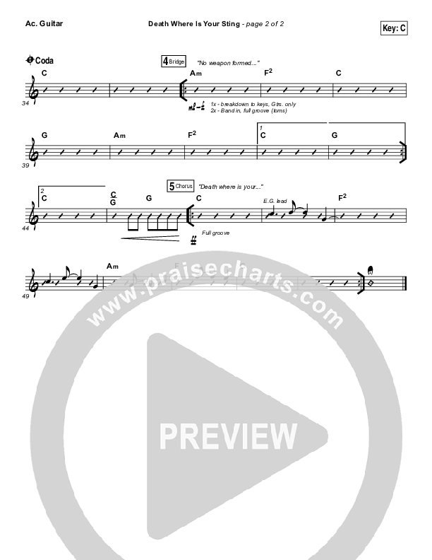 Death Where Is Your Sting Acoustic Guitar (Cory Asbury)