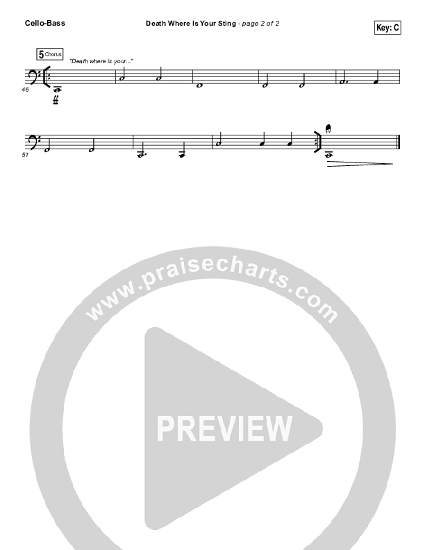 Death Where Is Your Sting Cello/Bass (Cory Asbury)