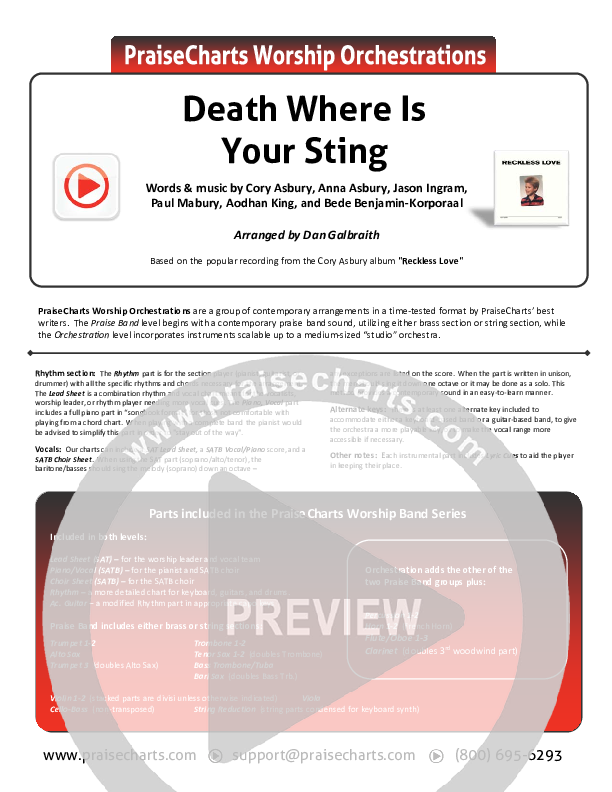 Death Where Is Your Sting Orchestration (Cory Asbury)