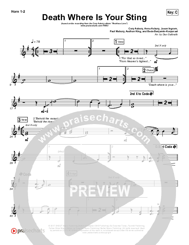 Death Where Is Your Sting Brass Pack (Cory Asbury)