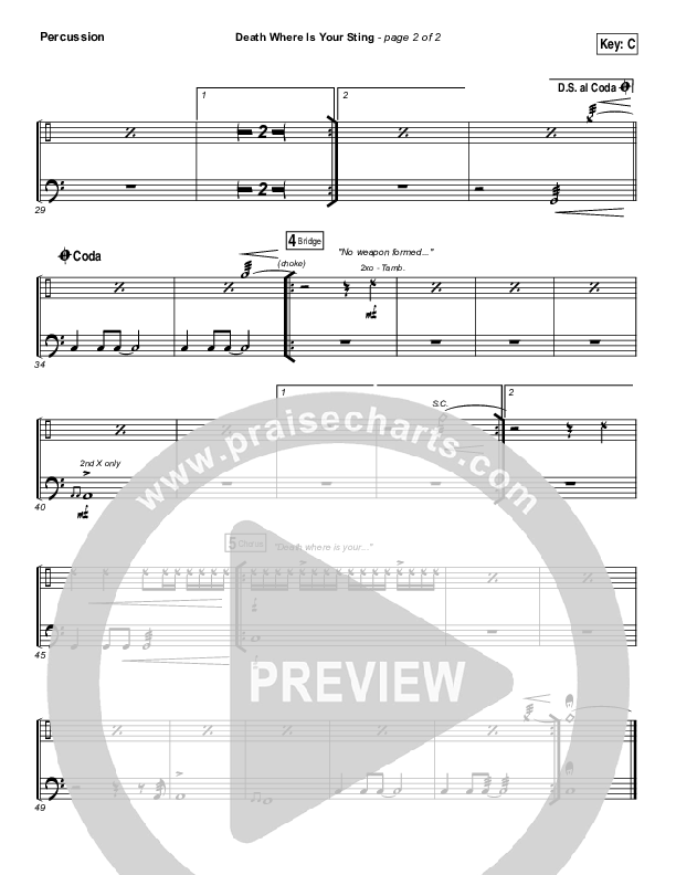 Death Where Is Your Sting Percussion (Cory Asbury)