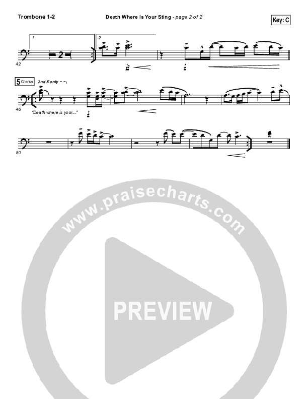 Death Where Is Your Sting Trombone 1/2 (Cory Asbury)