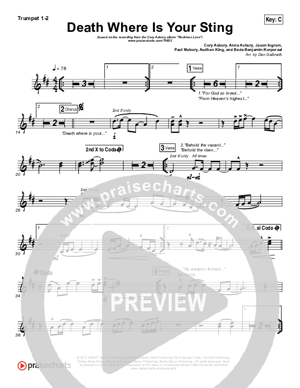 Death Where Is Your Sting Trumpet 1,2 (Cory Asbury)