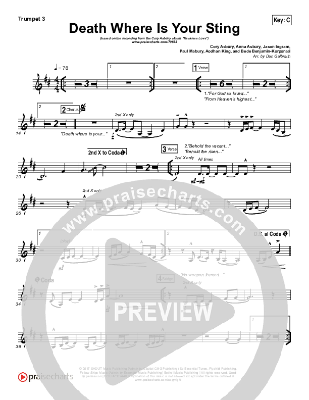 Death Where Is Your Sting Trumpet 3 (Cory Asbury)