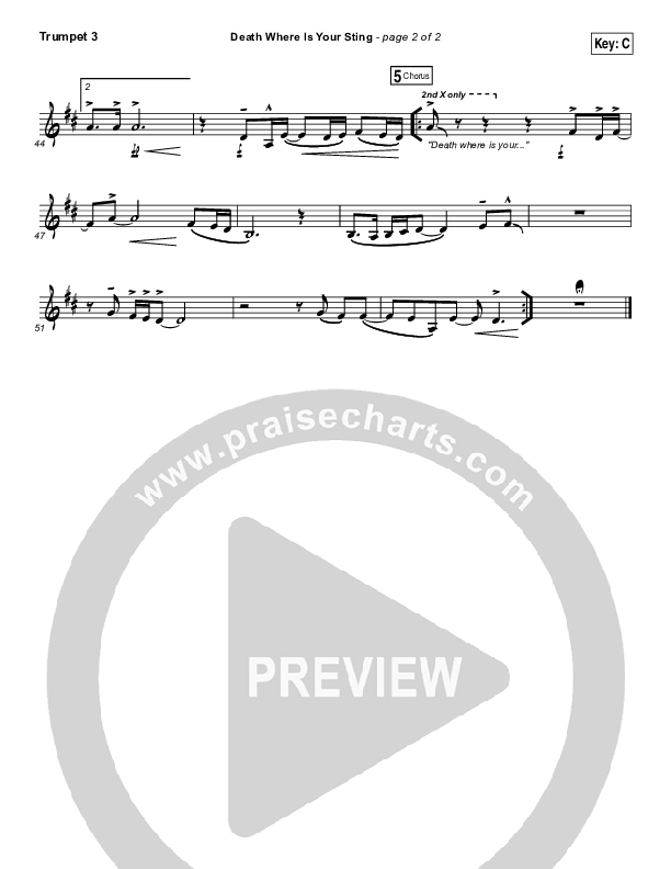 Death Where Is Your Sting Trumpet 3 (Cory Asbury)