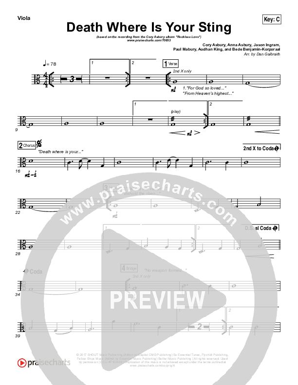 Death Where Is Your Sting Viola (Cory Asbury)