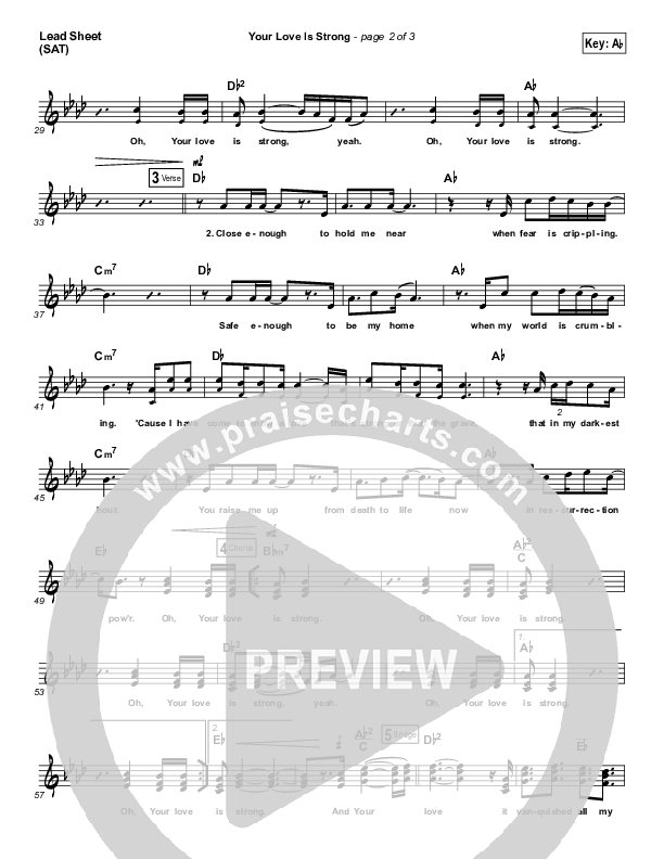 Your Love Is Strong Lead Sheet (SAT) (Cory Asbury)