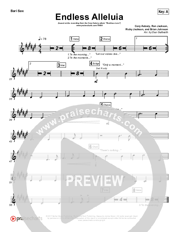Endless Alleluia Bari Sax (Cory Asbury)