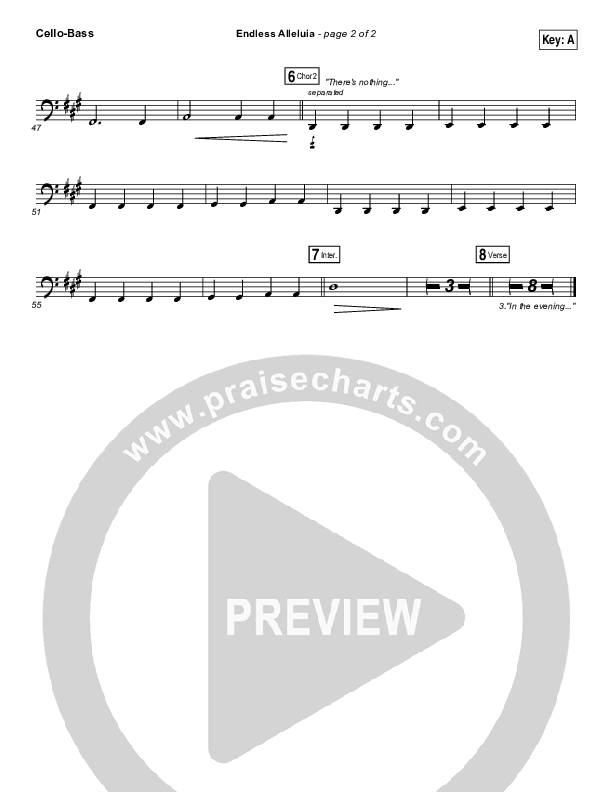 Endless Alleluia Cello/Bass (Cory Asbury)