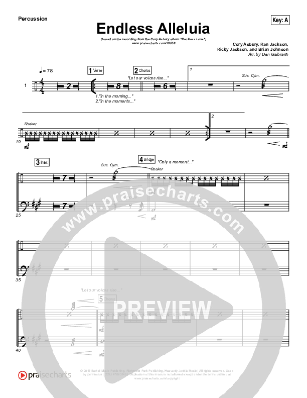 Endless Alleluia Percussion (Cory Asbury)