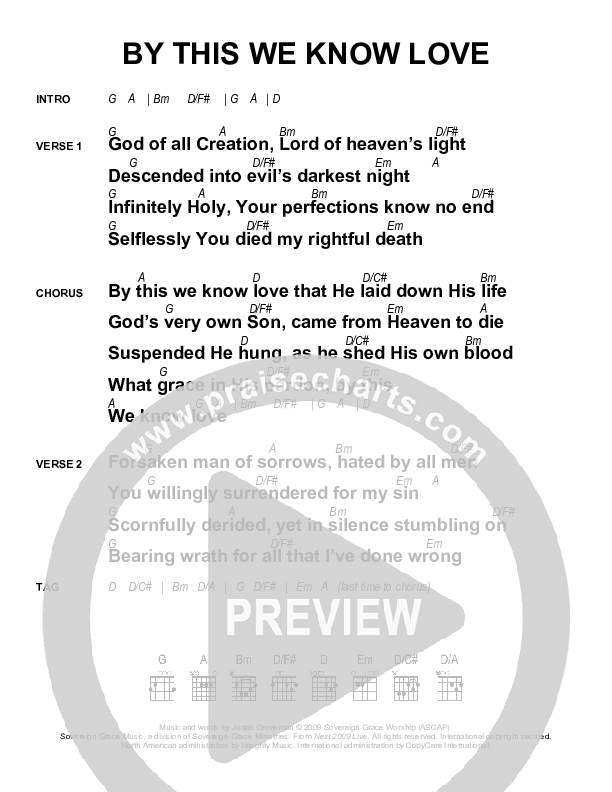 By This We Know Love Chord Chart (Next)