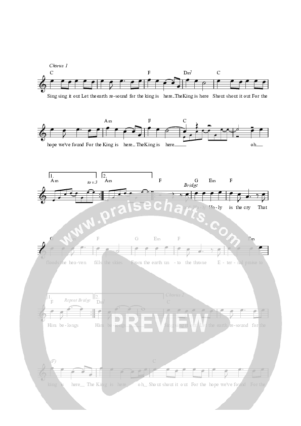 The King Is Here Lead Sheet (Corey Voss)