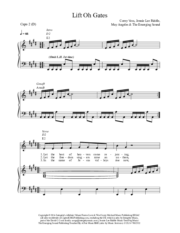 Lift Oh Gates Piano/Vocal (Corey Voss)