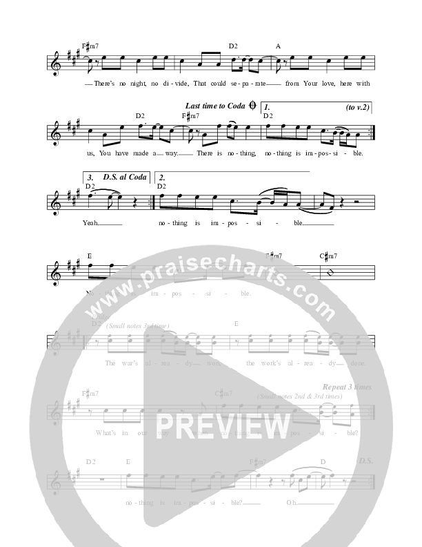 Nothing Is Impossible (Walk Through Fire) Lead Sheet (Corey Voss)