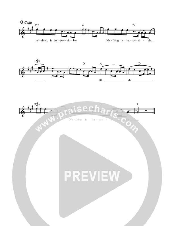 Nothing Is Impossible (Walk Through Fire) Lead Sheet (Corey Voss)