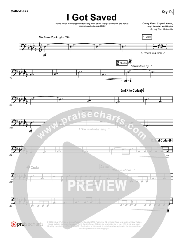 I Got Saved Cello/Bass (Corey Voss / Crystal Yates)