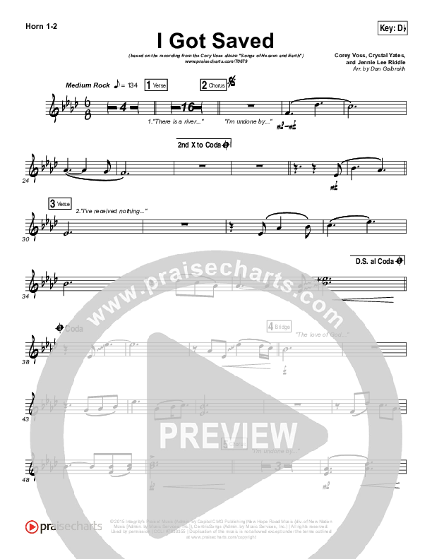 I Got Saved French Horn 1/2 (Corey Voss / Crystal Yates)