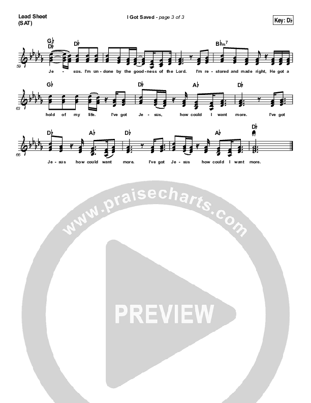 I Got Saved Lead Sheet (SAT) (Corey Voss / Crystal Yates)