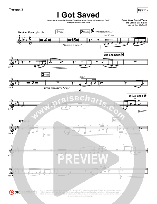 I Got Saved Trumpet 3 (Corey Voss / Crystal Yates)