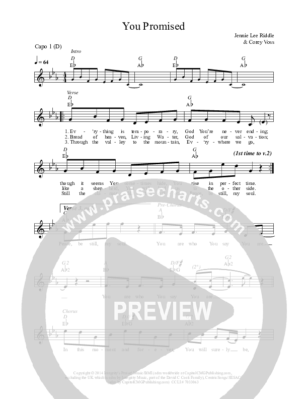 You Promised Lead Sheet (Corey Voss)