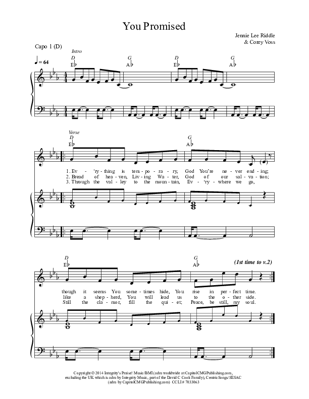 You Promised Lead & Piano (Corey Voss)