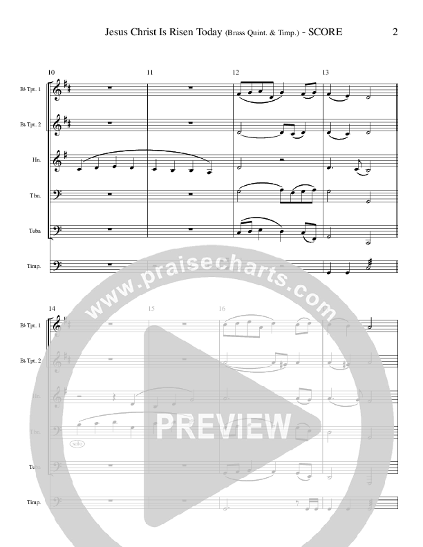 Jesus Christ Is Risen Today (Instrumental) Conductor's Score (Ric Flauding)