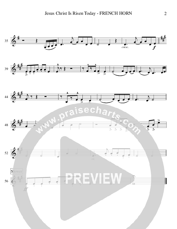 Jesus Christ Is Risen Today (Instrumental) French Horn (Ric Flauding)