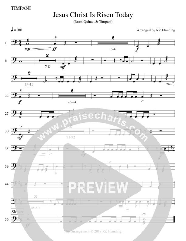 Jesus Christ Is Risen Today (Instrumental) Timpani (Ric Flauding)
