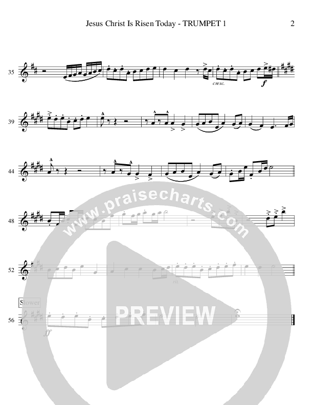 Jesus Christ Is Risen Today (Instrumental) Trumpet 1 (Ric Flauding)