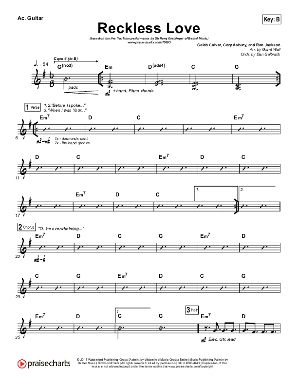 Reckless Love (YouTube) Acoustic Guitar (Steffany Gretzinger)