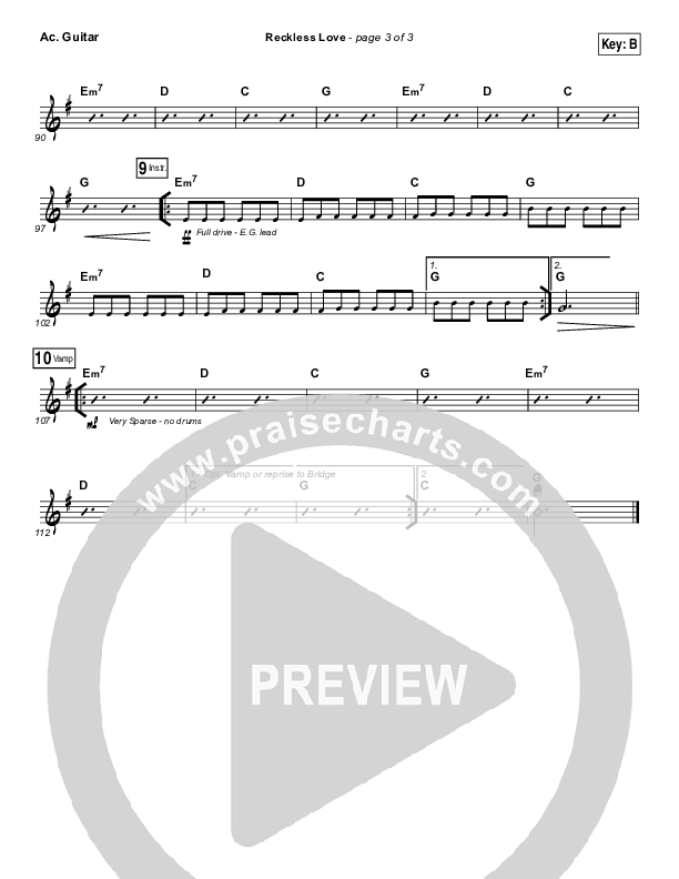 Reckless Love (YouTube) Acoustic Guitar (Steffany Gretzinger)